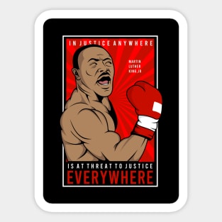 MLK as a Boxer Sticker